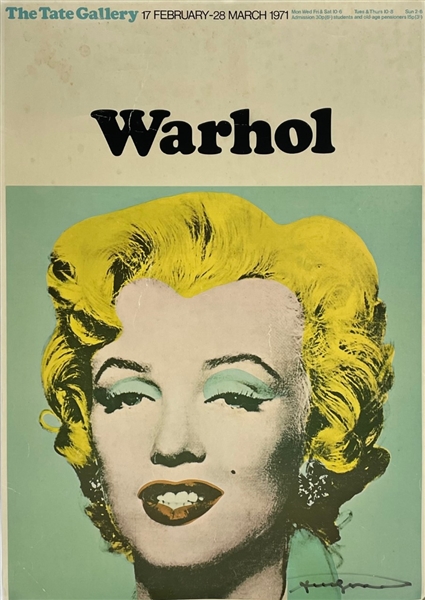 Original 1971 Andy Warhol Signed Marilyn Monroe Art Exhibit Poster (Beckett/BAS)