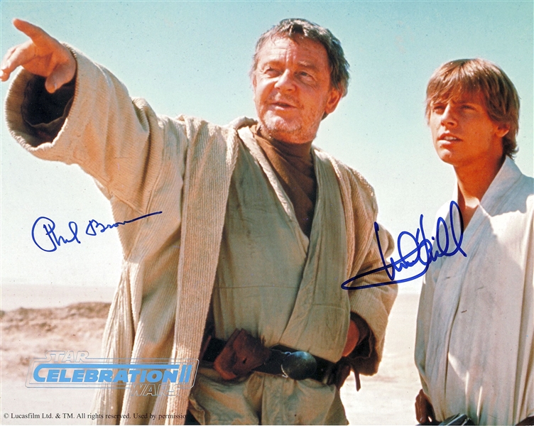 Star Wars: Mark Hamill & Phil Brown Signed 10” x 8” Photo from “A New Hope” (Beckett/BAS Guaranteed)