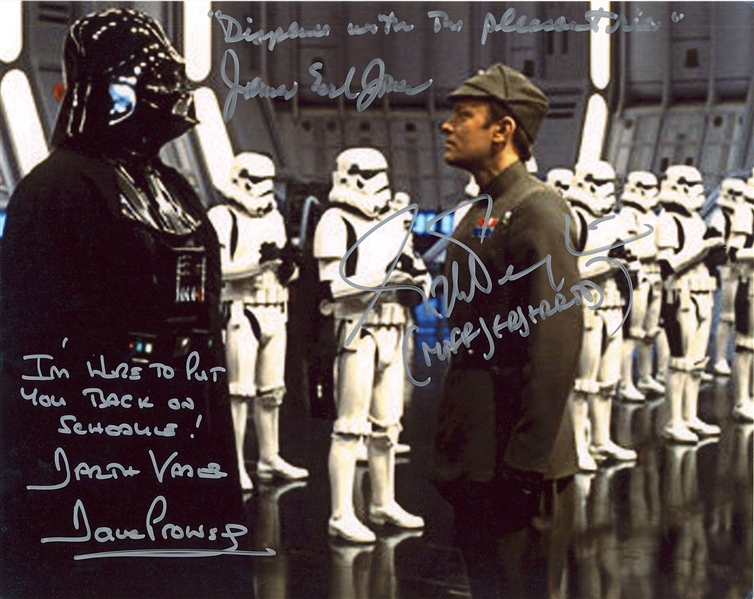 Star Wars: Darth Vader Jones & Prowse With Long Inscriptions 10” x 8” Signed Photo from “Return of the Jedi” (3 Sigs) (Beckett/BAS Guaranteed)