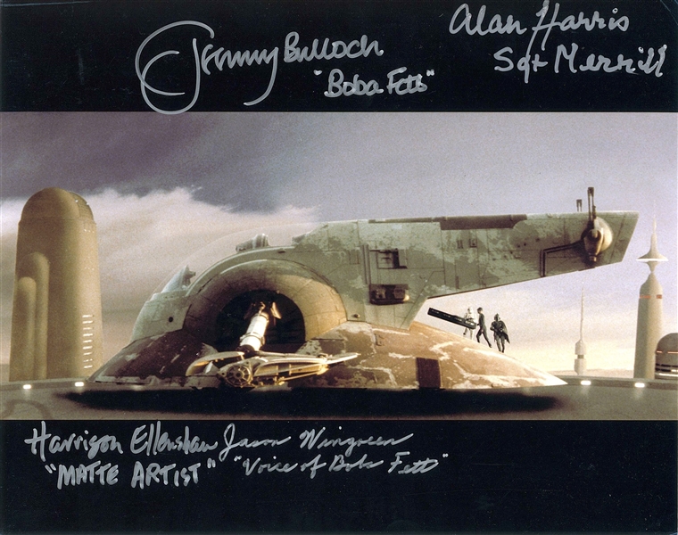 Star Wars: Boba Fett Bulloch & Wingreen Cloud City Multi-Signed 10” x 8” Photo from “The Empire Strikes Back” (4 Sigs) (Beckett/BAS Guaranteed)