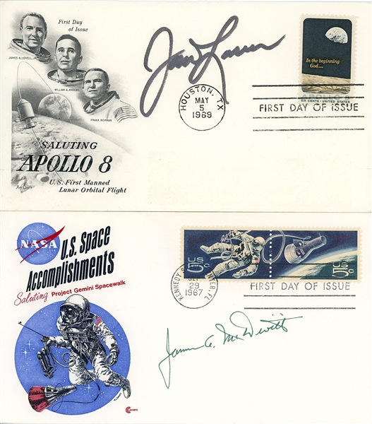 Apollo 8 & 9 James Lovell & Jim McDivitt Lot (2) Signed FDCs (Beckett/BAS Guaranteed)