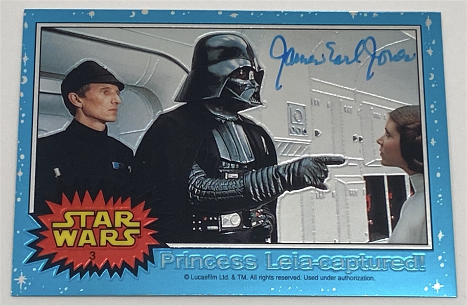 Star Wars: James Earl Jones Signed Vader & Leia Star Wars 1999 Card #3 (Beckett/BAS Guaranteed) 