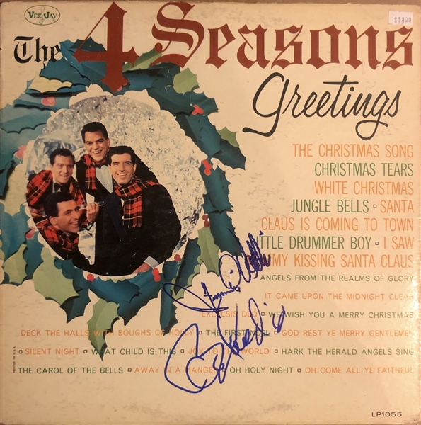 The Four Seasons: Frankie Valli & Bob Gaudio In-Person Signed “Seasons Greetings” Record Album (John Brennan Collection) (BAS Guaranteed)