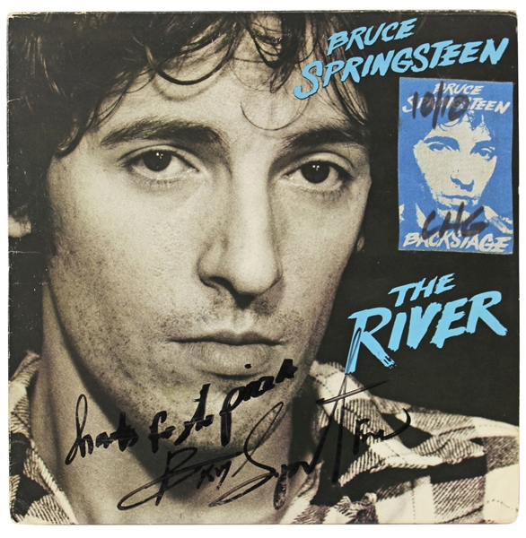 Bruce Springsteen Signed "The River" Album Cover with Unique Inscription (Beckett/BAS LOA)