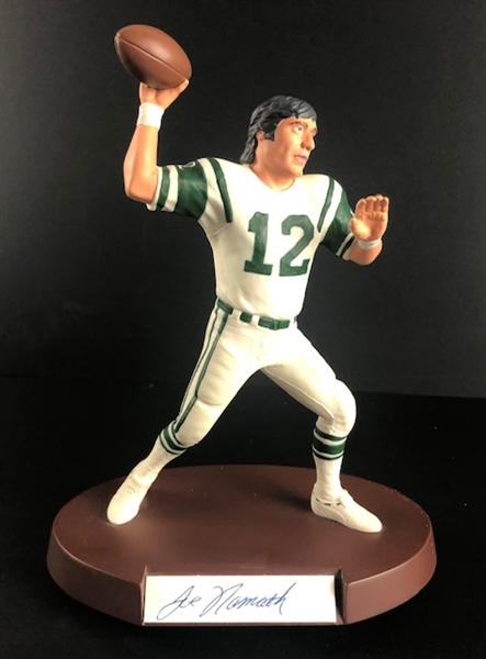 Joe Namath Figurine created by Salvino Football Legends ~ Numbered and Autographed by the Legendary New York Jets Star (Beckett/BAS Guaranteed)