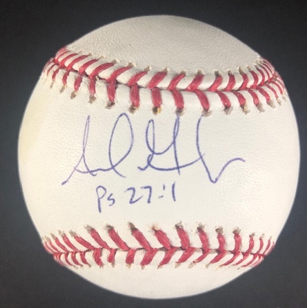 Adrian González Signed OML Baseball w/ Inscription(PSA/DNA)