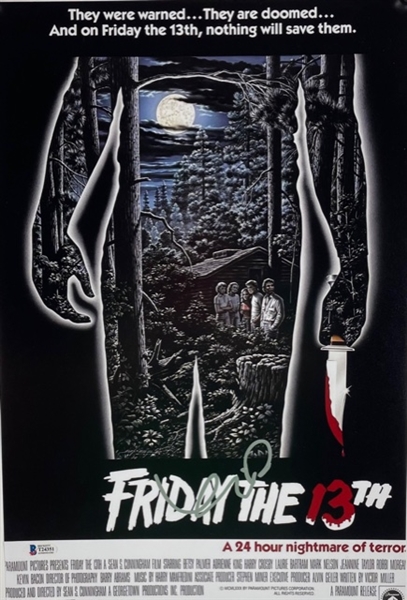 Kevin Bacon Signed "Friday the 13th" Movie Poster (Beckett/BAS)