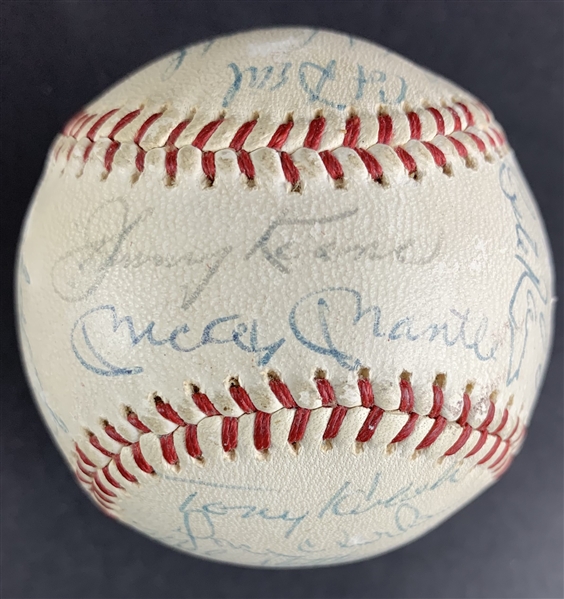 1965 New York Yankees Team Signed OAL Baseball with Mantle, Maris, Ford, etc. (29 Sigs)(JSA LOA)
