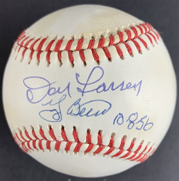 World Series Perfect Game: Yogi Berra & Don Larsen Dual Signed OAL Baseball (JSA COA)