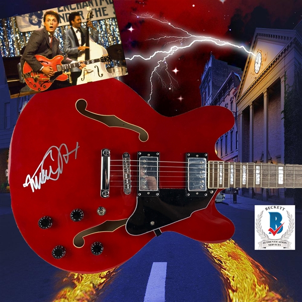 Back to the Future: Michael J. Fox Impressive Signed BTTF-Style Hollow Body Guitar (Celebrity Authentics & PSA/DNA)