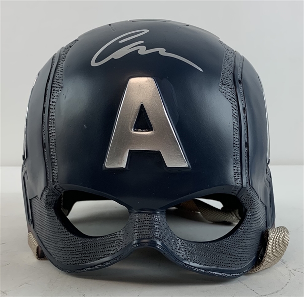 Chris Evans Signed Captain America Full Sized Prop Helmet (Beckett/BAS COA)