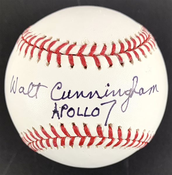 Apollo 7: Walter Cunningham Signed OML Baseball (Beckett/BAS Guaranteed)