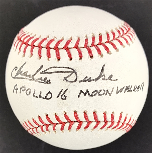 Charlie Duke Signed OML Baseball with Rare "Apollo 16 Moonwalker" Inscription (Beckett/BAS Guaranteed)