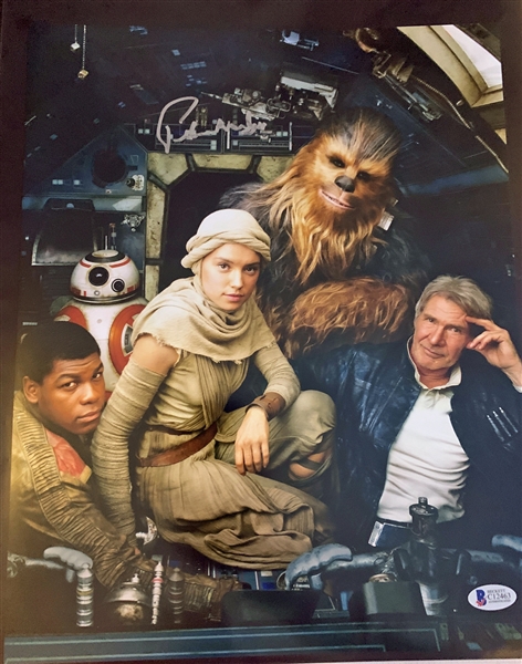 Peter Mayhew signed 11x14 Star Wars The Force Awakens Vanity Fair Cockpit Shot (Beckett/BAS COA)