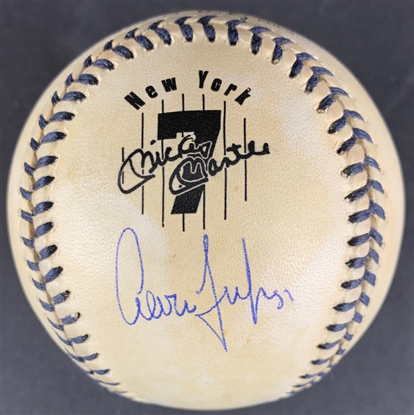Aaron Judge Desirable Single Signed OAL Mickey Mantle Commemorative Baseball (PSA/DNA)