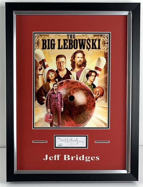 Jeff Bridges Signature Cut in Custom Big Lebowski Framed Display (JSA COA)
