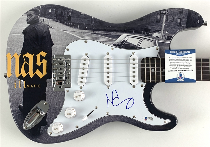 Nas Unique Signed Electric Guitar with Custom Photographic Wrap Artwork (Beckett/BAS COA)