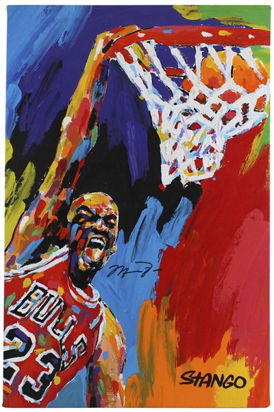Michael Jordan Signed Acrylic Painting on Canvas (Beckett/BAS LOA)