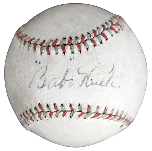 Babe Ruth EARLY Single Signed American League Baseball w/ Desirable Quoted Autograph! (PSA/DNA & JSA)