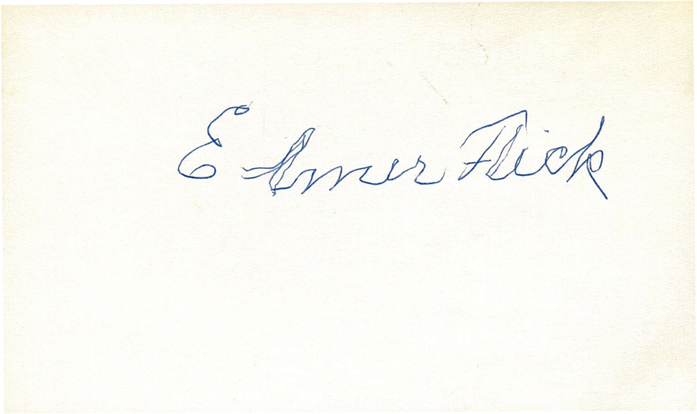 Elmer Flick Signed 3" x 5" Index Card (Beckett/BAS Guaranteed)