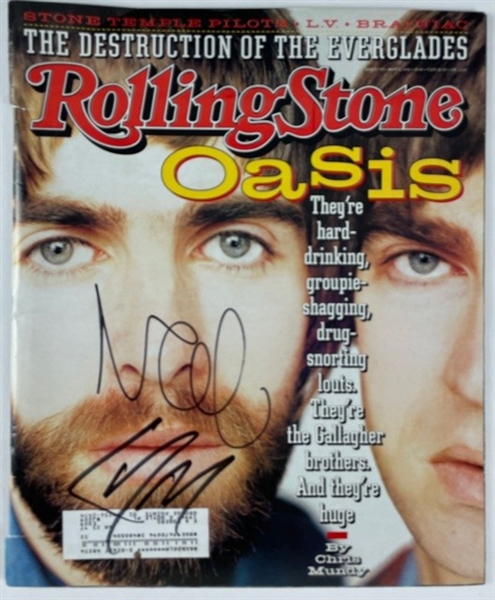 OASIS: Liam Gallagher and Noel Gallagher Signed Rolling Stones Magazine (Beckett/BAS Guaranteed)