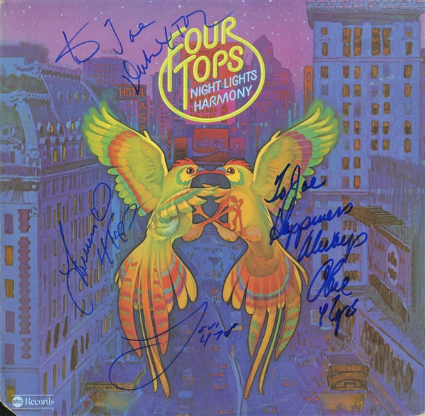 The Four Tops "Harlom Nights" Album signed by all 4-Original members Peyton SR, Benson, Stubbs and Duke (ACOA)