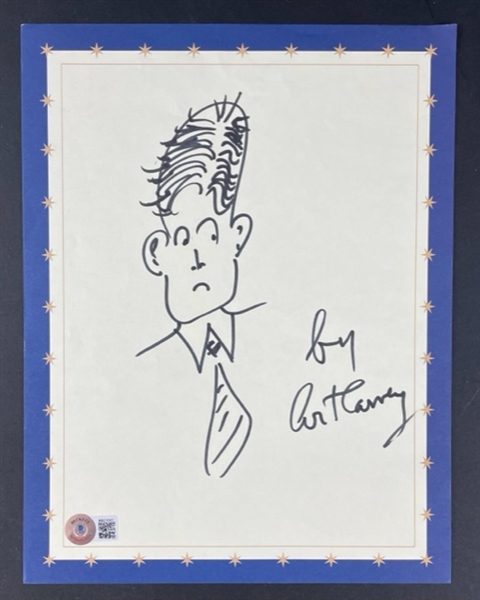 Art Carney Signed Sketch (Beckett/BAS)