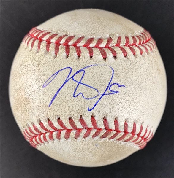 Mike Trout Game Used & Signed OML Baseball :: Used 06-06-2015 vs. Yankees (PSA/DNA COA & MLB Holo)
