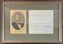 President Ulysses S. Grant Signed 1876 Presidential Pardon in Custom Framed Display (Beckett/BAS LOA)