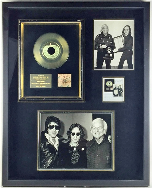 The Beatles: John Lennons Personal Billboard Award for "Whatever Gets You Thru The Night" & "Walls & Bridges" with Impeccable Provenance