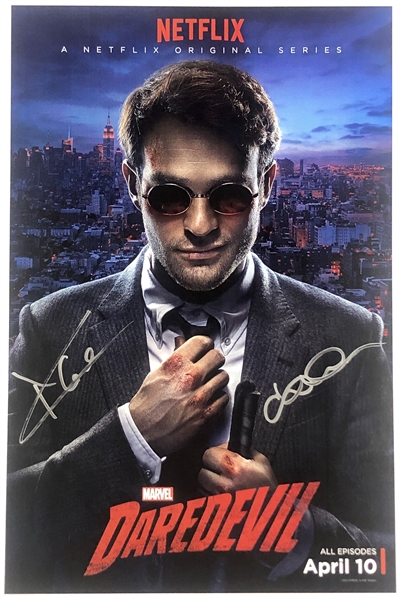 Daredevil: Cox & Henson Signed 12” x 18” Mini Poster (2 Sigs) (Beckett/BAS Guaranteed) 
