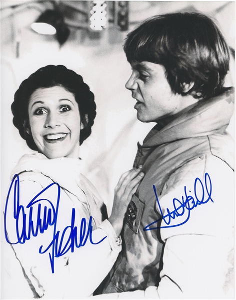 Star Wars: Carrie Fisher & Mark Hamill Behind-the-Scenes Signed 8” x 10” “Hoth” Photo from “The Empire Strikes Back” (Beckett/BAS Guaranteed)