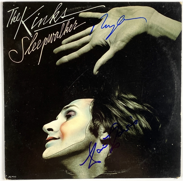 The Kinks Dual Signed Ray & Dave Davies “Sleepwalker” Record Album Cover (2 Sigs) (BAS Guaranteed)