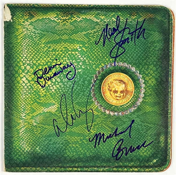 Alice Cooper Band In-Person Group Signed “Billion Dollar Babies” Record Album (4 sigs) (John Brennan Collection) (BAS Guaranteed)