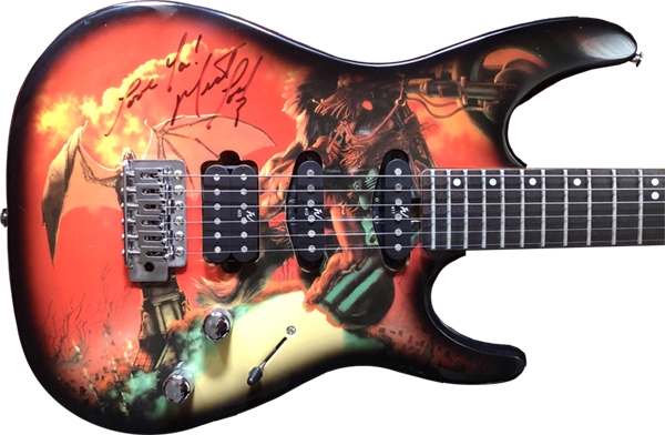 Meat Loaf Signed Special Edition Bat Out of Hell Washburn Guitar (Ex. Columbia Records Exec)(Beckett/BAS COA)