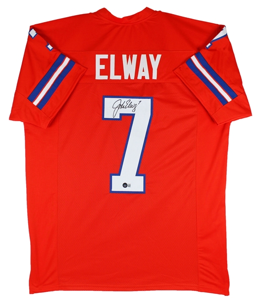 John Elway Signed Broncos Orange Crush Style Custom Jersey (Beckett/BAS)