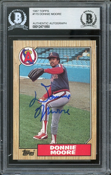 Donnie Moore Rare Signed 1987 Topps #115 (Beckett/BAS Encapsulated)