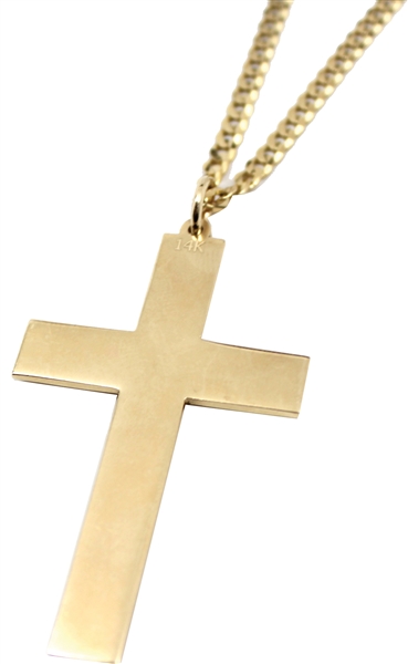 Prince’s Extensively Stage-Worn 1980/90s 14K Yellow Stage Cross Kept in His Own Bedroom Bedside Jewelry Box (Photomatched & LOA From Prince’s Wife Mayte Garcia)         