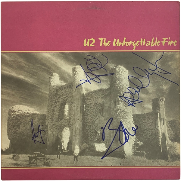 U2 Group Signed "The Unforgettable Fire" Record Album (Epperson/REAL LOA)