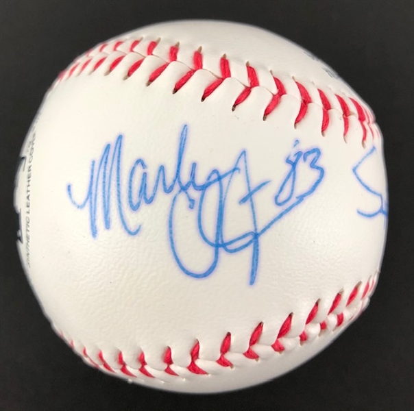 Marks Brothers Signed Baseball: Mark Clayton 83 and Mark Super Duper 85 (Beckett/BAS)
