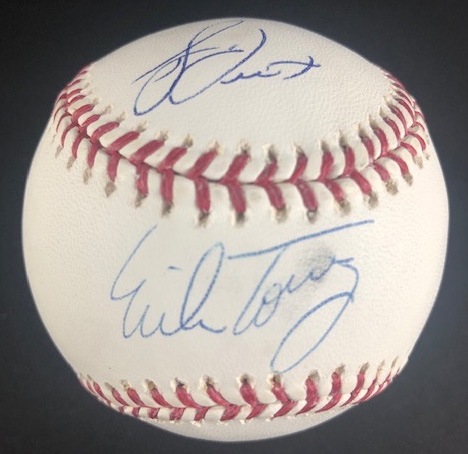 Official MLB Baseball signed by players Bucky Dent and Mike Torrez (Beckett/BAS & Steiner) 