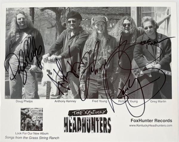 The Kentucky Headhunters Group Signed 10” x 8” Promo Photo (5 Sigs) (Beckett/BAS Guaranteed)