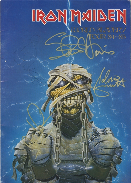 Iron Maiden Early Group Signed 1984/85 Tour Program (5 Sigs) (Beckett/BAS Guaranteed) 