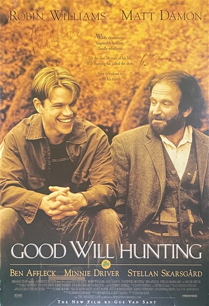 Robin Williams & Matt Damon Signed 27" x 40" Good Will Hunting Poster (BAS Guaranteed)
