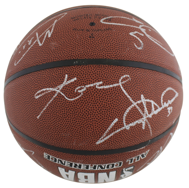 2004-05 LA Lakers Team Signed Spalding NBA I/O Basketball with Kobe, Shaq, etc. (12 Sigs)(PSA/DNA LOA)