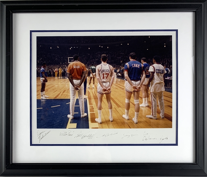 Basketball Legends: 1968 NBA All-Star Game Multi-Signed & Framed 16" x 20" Photograph w/Russell, Reed, Robertson, etc. (MSG COA & JSA LOA) 
