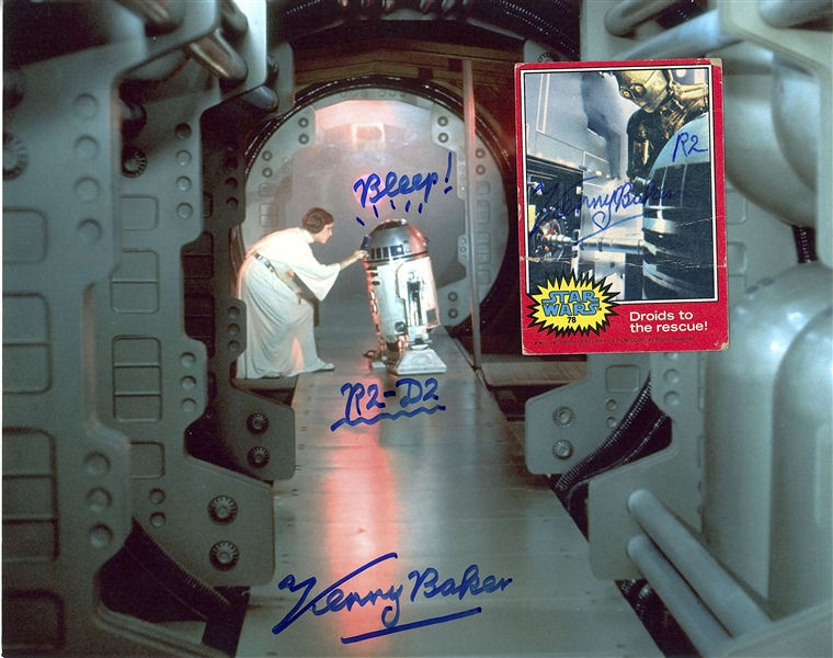 Star Wars: Kenny Baker Lot of (2) Signed Photo & Star Wars Card (Beckett/BAS Guaranteed) 