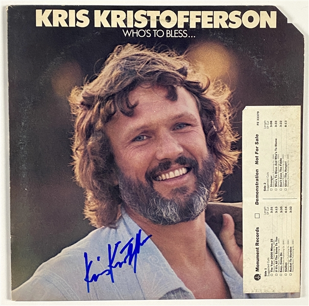 Kris Kristofferson In-Person Signed “Who’s To Bless” Album Record (John Brennan Collection) (JSA Authentication)