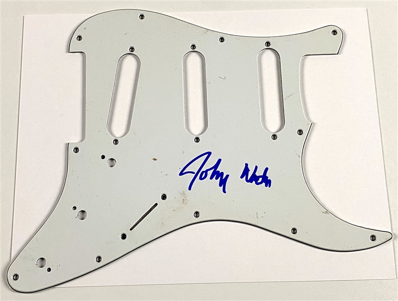 Johnny Winter In-Person Signed Stratocaster-Style Pickguard (John Brennan Collection) (Beckett/BAS Guaranteed) 