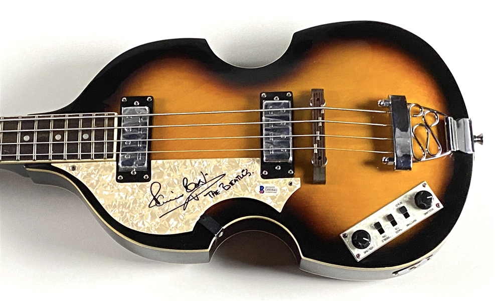 The Beatles: Pete Best Signed Beatles-Style Bass Guitar (Beckett/BAS Authentication)